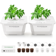 FlexFeed 4-Gallon DWC Hydroponic System Kit, Deep Water Culture Grow Kit with Smart Controller, App Water Temperature Monitoring & Air Pump, for Grow Tents, 2-Bucket