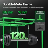 Grow Tent S346 100 x 100 x 180 cm, High Reflective Mylar with 1680D Oxford Canvas & Heavy-Duty Metal Support