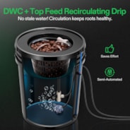 5 Gallon DWC Hydroponic System Kit (8 Bucket, Black)
