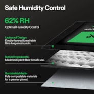 62% RH Two-Way Humidity Control Packs, Size 4 g, 10 Packs for Storing 1/2 oz, Moisture Balancer with RH Indicator Card for Food & Herb Storage