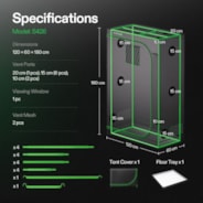Grow Tent 4x2 S426, High Reflective Mylar with 1680D Oxford Canvas & Heavy-Duty Metal Support 48"x24"x72"