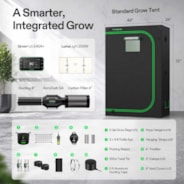 Smart Grow Tent Kit 4x2 Complete Indoor Grow System with Smart Controller, Full-Spectrum LED Grow Light & Ventilation Automation System, 1680D Mylar Tent 48"x24"x72"