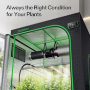 Smart Grow Tent Kit 4x4 Complete Indoor Grow System with Smart Controller, Full-Spectrum LED Grow Light & Ventilation Automation System, 1680D Mylar Tent 48"x48"x80"