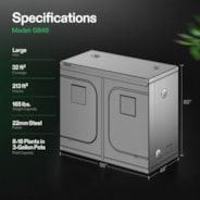 Gray Grow Tent 4x8 G848, 8-16 Plants Use, High Reflective Mylar, 48″ x 96″ x 80″, For Indoor Plants Growing