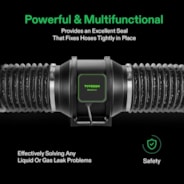 Stainless Steel Air Ducting Clamps, 4/6/8/12 Inch Adjustable Hose Clamps with Worm Drive for Ducting, Heating, Cooling, Exhaust, and Ventilation (Pack of 2)