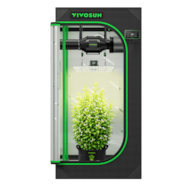 Smart Grow Tent Kit 2x2 Complete Indoor Grow System with Smart Controller, Full-Spectrum LED Grow Light & Ventilation Automation System, 1680D Mylar Tent 24"x24"x48"