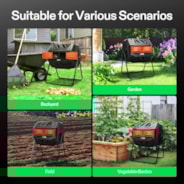 Tumbling Composter Dual Rotating Batch Compost Bin 43 Gallon Orange