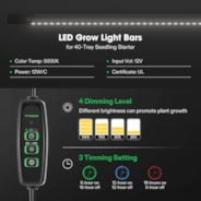 1-Pack 40-Cell Seed Starter Trays with 1 Set of LED Lights and 10"x20.75" Seedling Heat Mat