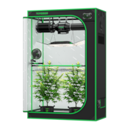 Smart Grow Tent Kit GIY-SGS-42 Pro 2x4, 2-Plant Complete System, with WiFi E42A Controller, 200W AeroLight Wing LED Grow Light, 4-inch AeroZesh T4 Ventilation Combo, and AeroWave E6 Gen2 Clip-on Fan