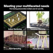 Seedling Heat Mat with Dual Digital Display Thermostat, 20" x 20.75" Black Warm Hydroponic Heating Pad for Seed Germination