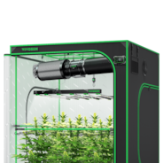 Smart Grow Tent Kit GIY-SGS-55FD 5x5, 6-Plant Complete System, with WiFi E42A Controller, 650W VSFD6500 LED Grow Light, and 8-inch AeroZesh T8 Ventilation Combo