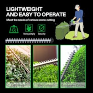 20'' Cordless Hedge Trimmer, 20V Electric Bush Trimmer, 1400 RPM Shrub Trimmer, Dual-Action Laser Blade, 3/5” Cutting Capacity, Lightweight & Compact Trimmer, Battery and Fast Charger Included