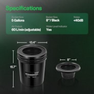 5 Gallon DWC Hydroponic System Kit (8 Bucket, Black)
