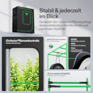 Smart Growbox Komplettset Pro 120 x 60 x 180 cm, Komplettes Grow-Set mit 2-in-1 LED-Lampe mit anpassbarem Spektrum, intelligenter GrowHub-Automatisierung, effiziente Belüftung & 360°-Luftzirkulation, 2000D Mylar-Growzelt