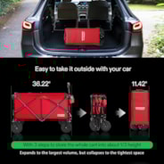 Heavy Duty Collapsible Folding Wagon, Red