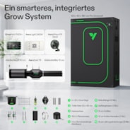 Smart Growbox Komplettset Pro 120 x 60 x 180 cm, Komplettes Grow-Set mit 2-in-1 LED-Lampe mit anpassbarem Spektrum, intelligenter GrowHub-Automatisierung, effiziente Belüftung & 360°-Luftzirkulation, 2000D Mylar-Growzelt