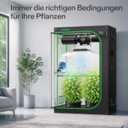 Smart Growbox Komplettset Pro 120 x 60 x 180 cm, Komplettes Grow-Set mit 2-in-1 LED-Lampe mit anpassbarem Spektrum, intelligenter GrowHub-Automatisierung, effiziente Belüftung & 360°-Luftzirkulation, 2000D Mylar-Growzelt