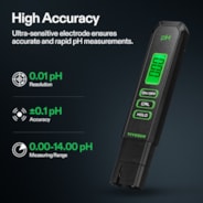 High Accuracy pH Tester with 0-14 pH Measurement Range