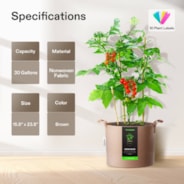 30 Gallon Grow Bags 5-Pack Brown Thickened Nonwoven Fabric Pots with Handles