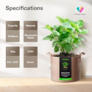 5 Gallon Grow Bags 5-Pack Brown Thickened Nonwoven Fabric Pots with Handles