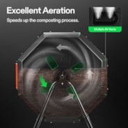 Tumbling Composter Dual Rotating Batch Compost Bin 43 Gallon Orange