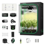 Smart Grow Tent Kit 4x2 Complete Indoor Grow System with Smart Controller, Full-Spectrum LED Grow Light & Ventilation Automation System, 1680D Mylar Tent 48"x24"x72"