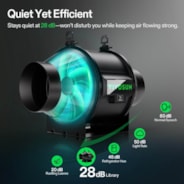 Smart Air Filtration Kit 4″, AeroZesh T4 Inline Fan with E12 Speed Controller, Carbon Filter & Ducting Combo