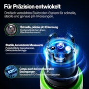 AeroLab Digitales pH Messgerät mit ATC und Sonde, Messbereich 0,00–14,00, hochpräzise und tragbar für Wasser, Nährlösungen, Aquarien und Pools