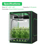 Smart Grow Tent Kit GIY-SGS-55 5x5, 6-Plant Complete System, with WiFi E42A+ Controller, 3x 200W AeroLight Wing SE LED Grow Light, and 6-inch AeroZesh G6 Ventilation Combo
