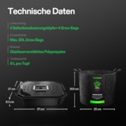 Selbstbewässerndes Set aus Stoff-Topfboden und Pflanzbeuteln, automatisches Bewässerungssystem mit Reservoir-Messgerät,4er-Pack