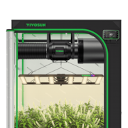 Smart Grow Tent Kit 4x4 Complete Indoor Grow System with Smart Controller, Full-Spectrum LED Grow Light & Ventilation Automation System, 1680D Mylar Tent 48"x48"x80"