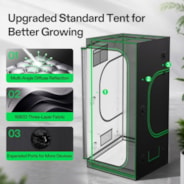 Smart Grow Tent Kit  3x3 ft, Complete Indoor Grow System with Smart Controller, 200W Full-Spectrum LED Grow Light, Ventilation System & 1680D Mylar Tent, 36"x36"x72"