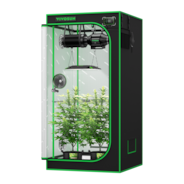 Smart Grow Tent Kit GIY-SGS-27 Pro 2.7x2.7, 2-Plant Complete System, with WiFi E42A Controller, 150W AeroLight LED Grow Light, 4-inch AeroZesh T4 Ventilation Combo, and AeroWave E6 Gen2 Clip-on Fan