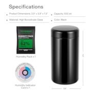 VIVOSUN Storage Jar with Humidity Pack and Humidity Indicator Card, 500ML