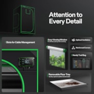 Grow Tent 4x4 S448, 4-8 Plants Use, 600D Light-proof Oxford, 48″ x 48″ x 80″, For Indoor Plants Growing