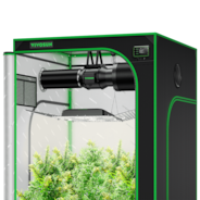 Smart Grow Tent Kit GIY-SGS-44 4x4, 4-Plant Complete System, with WiFi E42A Controller, 400W AeroLight Wing SE LED Grow Light, 6-inch AeroZesh G6 Ventilation Combo