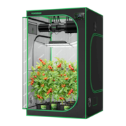 CLEARANCE | Smart Grow Tent Kit GIY-SGS-44 4x4, 4-Plant Complete System, with WiFi E42A Controller, 2x 200W AeroLight Wing SE LED Grow Light, and 6-inch AeroZesh G6 Ventilation Combo