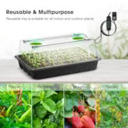 6-Pack Seed Starter Trays, 240-Cell Seed Starter Kit with 2 Set of LED Lights