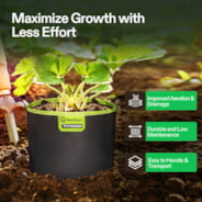 3-Pack 5-Gallon AeroBase Grow Bags, Durable Mesh Fabric Plant Container with Breathable Base and Sturdy Handles, Black