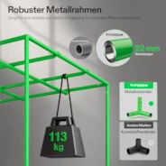 Growbox Pro P346 100 x 100 x 180 cm Indoor Grow Tent 2000D Oxford-Gewebe Hochreflektierendes Mylar und stabile Metallstangen