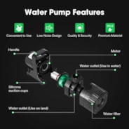 2600 GPH Submersible Water Pump with Barrier Bag, 200W