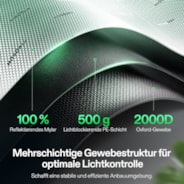 Growbox Pro P558 150 x 150 x 200 cm Indoor Grow Tent 2000D Oxford-Gewebe Hochreflektierendes Mylar und stabile Metallstangen
