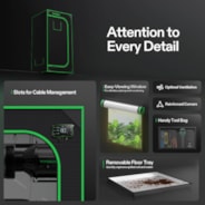 Grow Tent 2x2 S224, 1-2 Plants Use, 600D Light-proof Oxford, 24″ x 24″ x 48″, For Indoor Plants Growing
