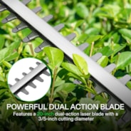 20" Cordless Hedge Trimmer, 2Pcs Batteries and Fast Charger Included
