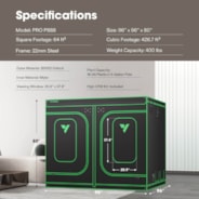 Grow Tent Pro 8x8 P888, 16-24 Plants Use, Large Front Window, 96″ x 96″ x 80″, For Indoor Plants Growing