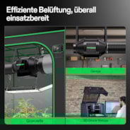 10 cm Smart Abluftset Pro G4 – Rohrventilator, GrowHub E42A+ WLAN-Controller, Aktivkohlefilter & Lüftungsschlauch für Growbox & Hydroponik