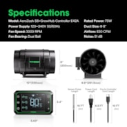 AeroZesh S8 Inline Fan 8″ with E42A Temp. Humidity WiFi Controller, PWM ...