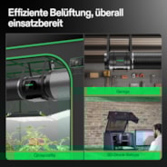 20 cm Smart Abluftset Pro G8 – Rohrventilator, GrowHub E42A+ WLAN-Controller, Aktivkohlefilter & Lüftungsschlauch für Growbox & Hydroponik