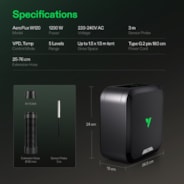 Calefactor PTC AeroFlux W120 de VIVOSUN para armarios de cultivo, con termostato, control mediante aplicación y monitorización del VPD