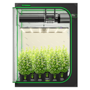 Smart Grow Tent Kit 5x5 Complete Indoor Grow System with Smart Controller, Full-Spectrum LED Grow Light & Ventilation Automation System, 1680D Mylar Tent 60"x60"x80"